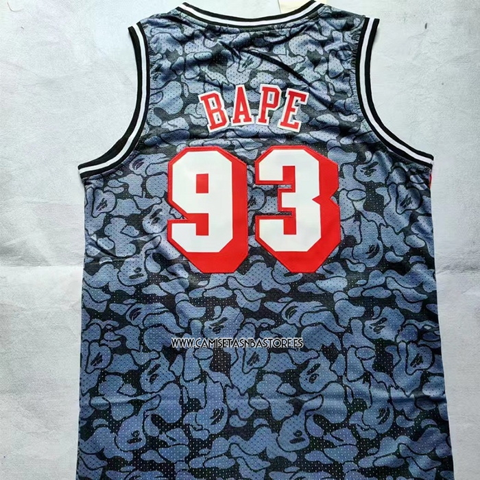 NO 93 Camiseta Miami Heat Hardwood Classic Bape Negro